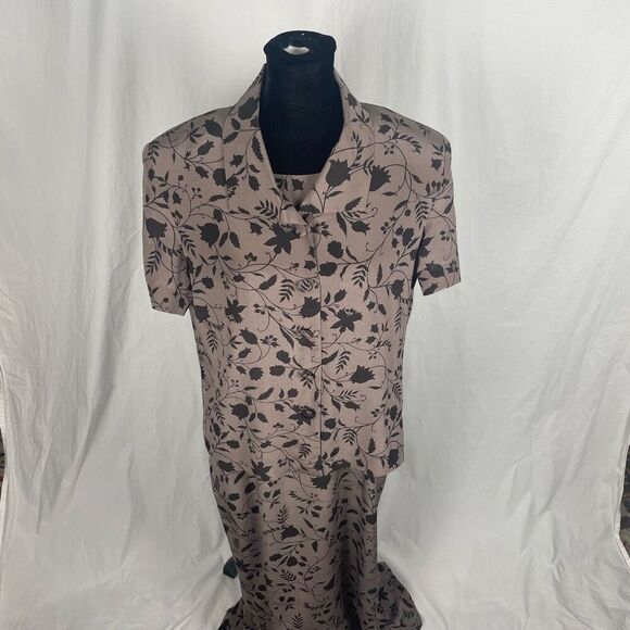 Vintage Spenser Jeremy 100% Silk Boho 90’s Dress Shirt Set - Women’s 12 - Picture 5 of 10
